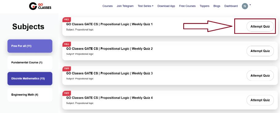 Weekly Quizzes Access Process